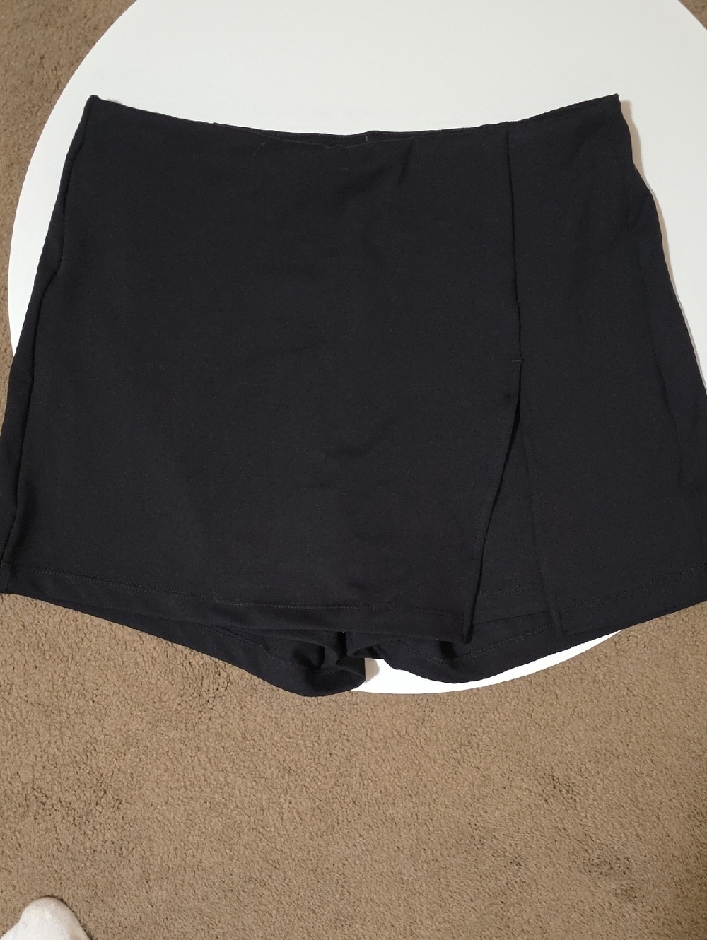 Black Mini Skort with Front Wrap Panel
